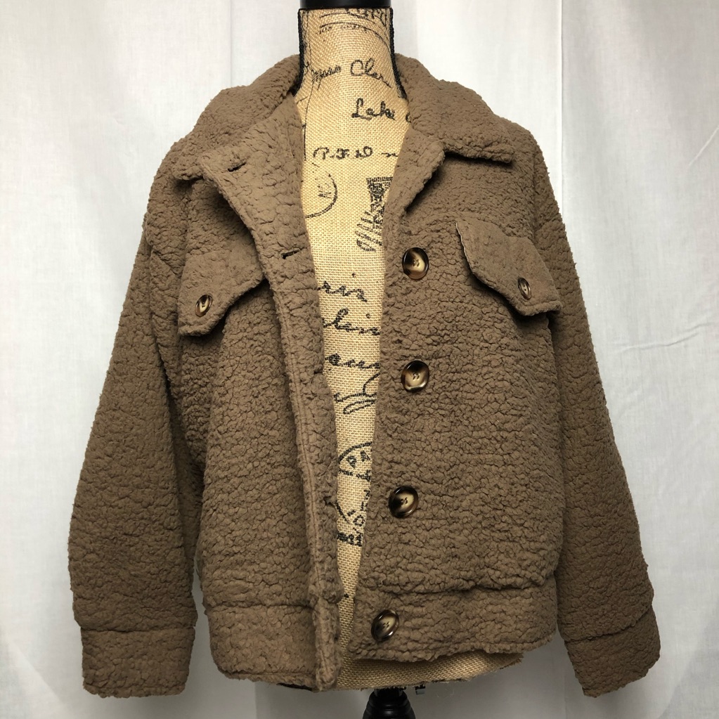 Mocha Button Down Teddy Bear Jacket